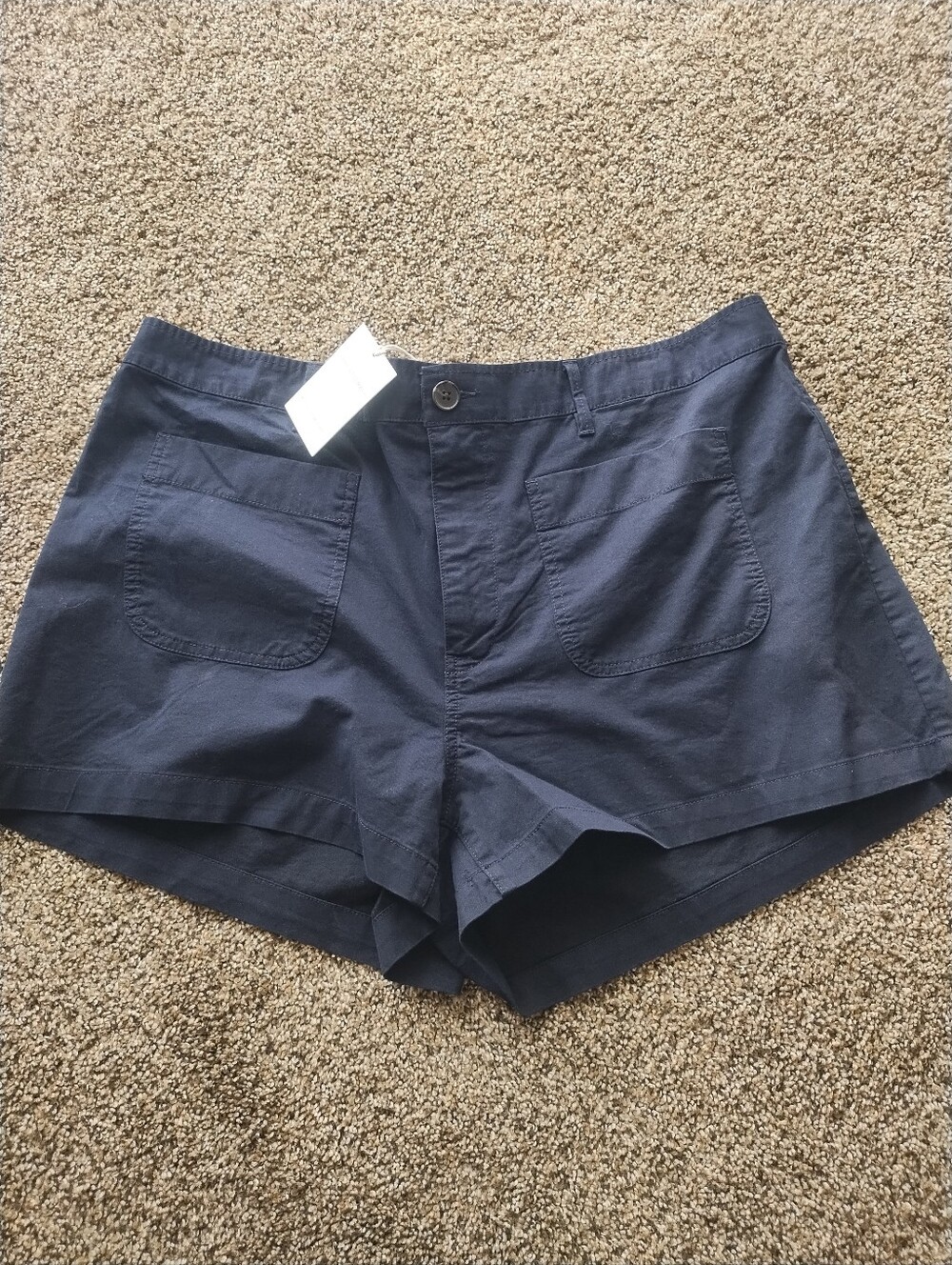 High-Waist Navy Women's Everyday Pocket Shorts